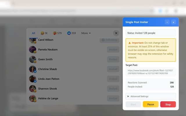 Single Post Invite in progress